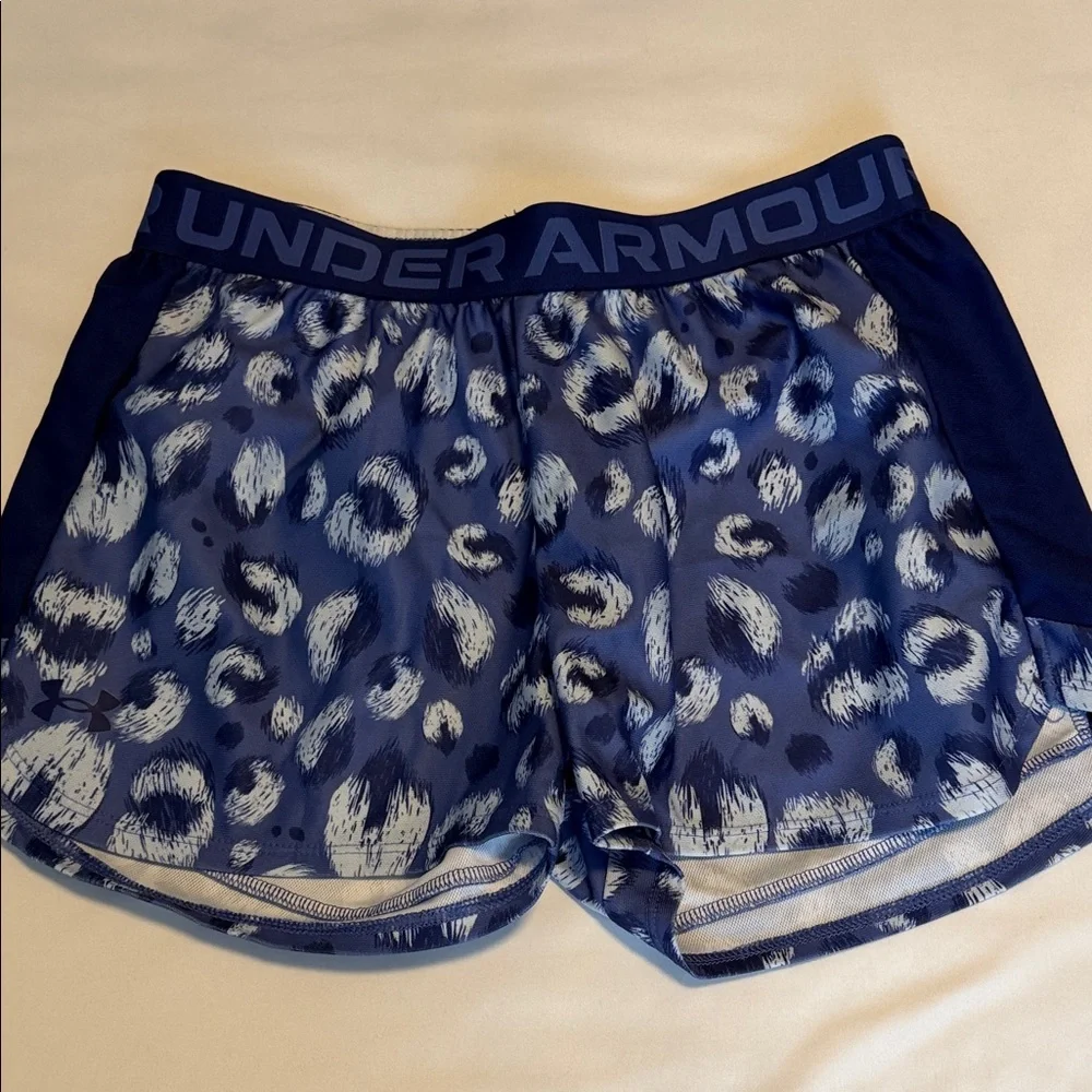 Under Armour Blue Leopard Print Athletic Shorts